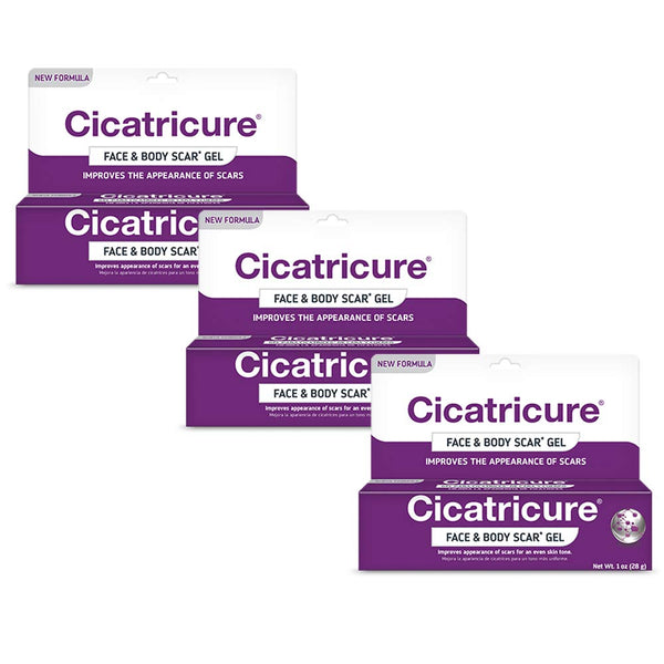 Cicatricure Scars Gel, 3-Pack Value Deal: Clinically Proven Healing Formula, 1oz Tubes for Enhanced Skin Recovery