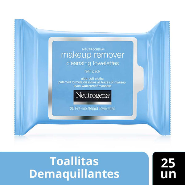 25-Unit Pack of Neutrogena Makeup Remover Wipes: Ultra Soft, Dissolves All Traces of Dirt & Grease