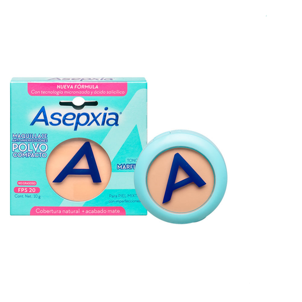 Asepxia Powder Makeup Ivory Tone 10Gr / 0.33Oz - Natural Looking Coverage for a Flawless Finish