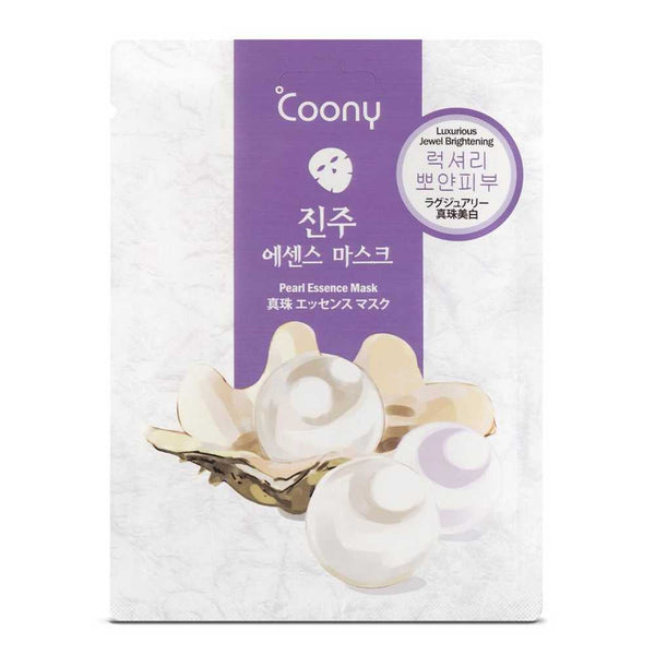 Coony Pearl Essence Face Mask (1 Unit): Natural Pearl Extract Moisturizing Brightening Anti-Aging Soothing Refreshing Reusable Lightweight Face Mask