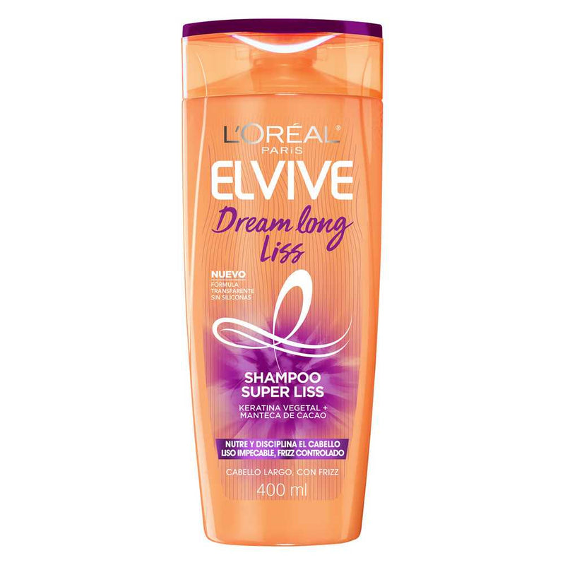 Dream Long Shampoo Liss Elvive by L'Orleal Paris: Enriched with Vegetable Keratin & Cocoa Butter, 400ml/13.52 Fl Oz