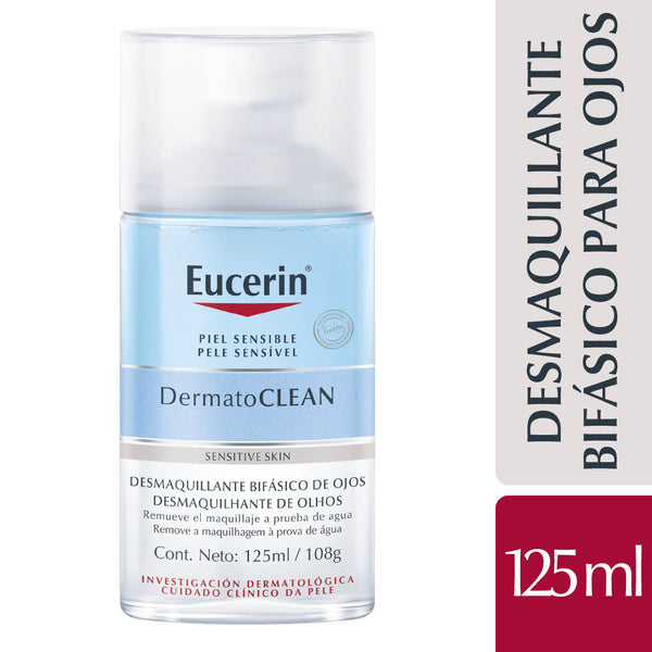 Eucerin Dermatoclean Biphasic Eye Makeup Remover With Hyaluronic Acid: Gently & Safely Removes Even the Most Resistant Makeup 125Ml / 4.22Fl Oz