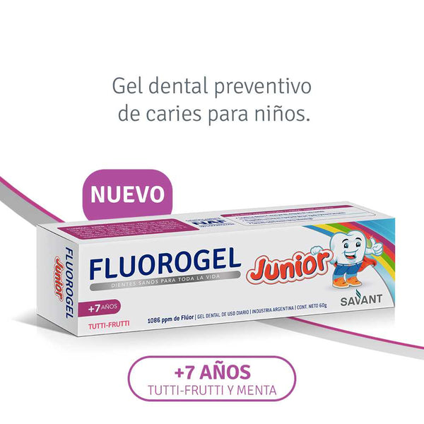 Fluorogel Junior Tutti Frutti Dental Gel 60Gr/2.02Oz with Xylitol, Glycerin & Natural Fruit Extracts - Vegan & Vegetarian Friendly