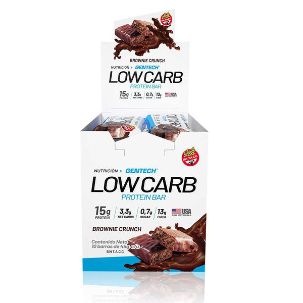 Gentech Low Carb Brownie Sports Nutrition (10 Units Ea.) Gluten-Free, No Added Sugar, No Artificial Colorings or Flavors, High in Vitamins & Minerals