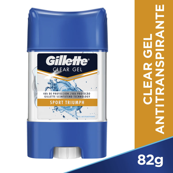 Gillette Deodorant Clear Gel Sport Triumph Antiperspirant: 48-Hour Protection, No White Marks, Alcohol & Aluminum Free 82Gr / 2.77Oz