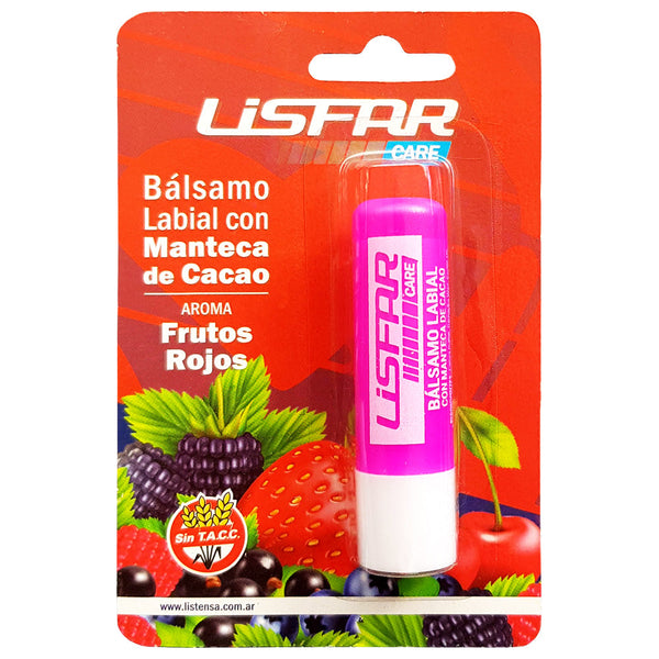 Lisfar Lip Balm Without Tacc Red Fruit Flavor (1 Unit): Natural Moisturizing Formula, Non-Tacky Finish & Long-lasting Protection