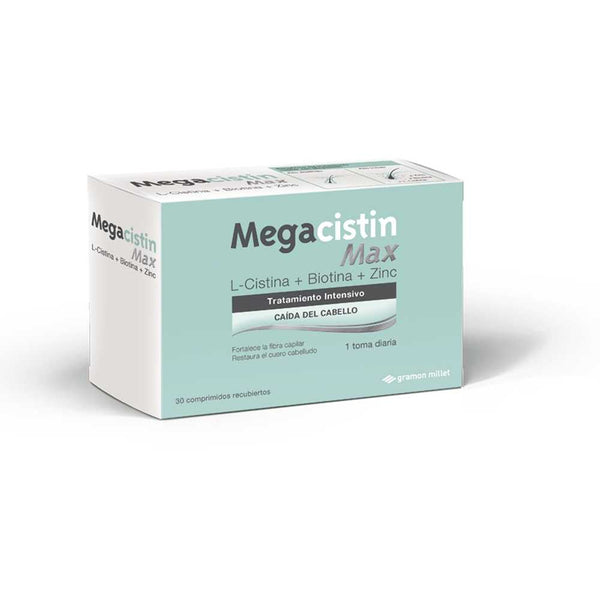 Megacistin Max Anti Hair Loss Solution - L-Cysteine, Biotin, Vitamin B5, Zinc & Vitamin B6 for Hair Growth (30 Tablets)
