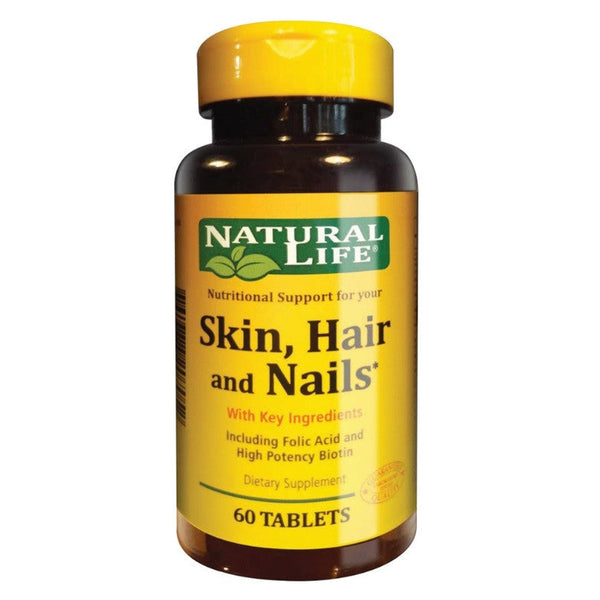 Natural Life Good'N Natural Skin, Hair & Nails Supplement - 60 Soft Tablets Ea. - Enriched with Vitamins & Minerals for Healthy Skin, Hair & Nails
