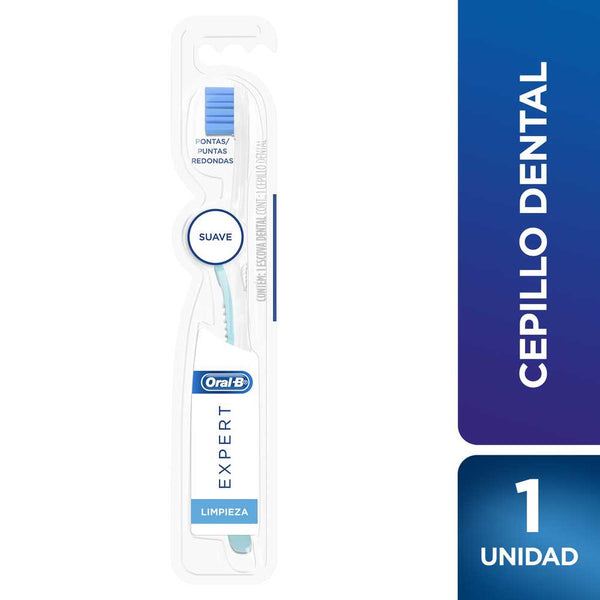Oral-B Expert Cleaning Medium Toothbrush: Compact Head, Soft Bristles, Flexible Neck & Built-in Tongue Cleaner