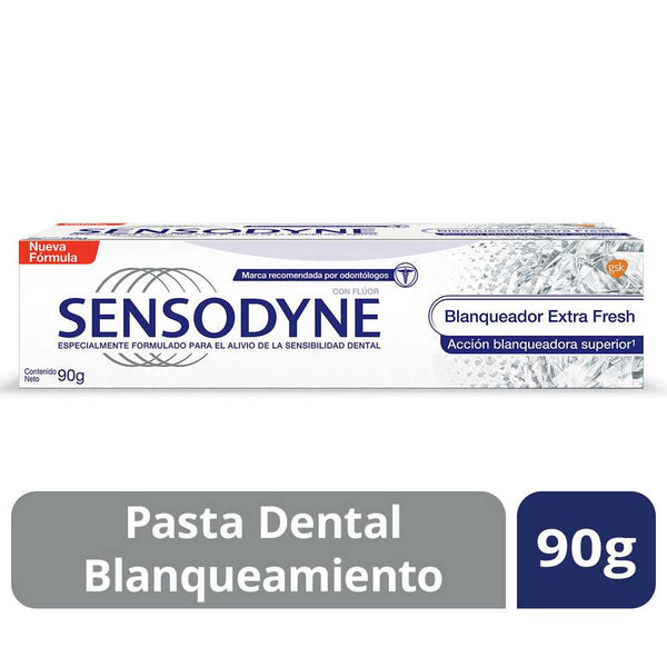 Sensodyneextra Fresh Whitening Toothpaste for Sensitive Teeth - 90g/3.17oz - Potassium Nitrate, Fluoride, Natural Ingredients & Fresh Mint Flavor
