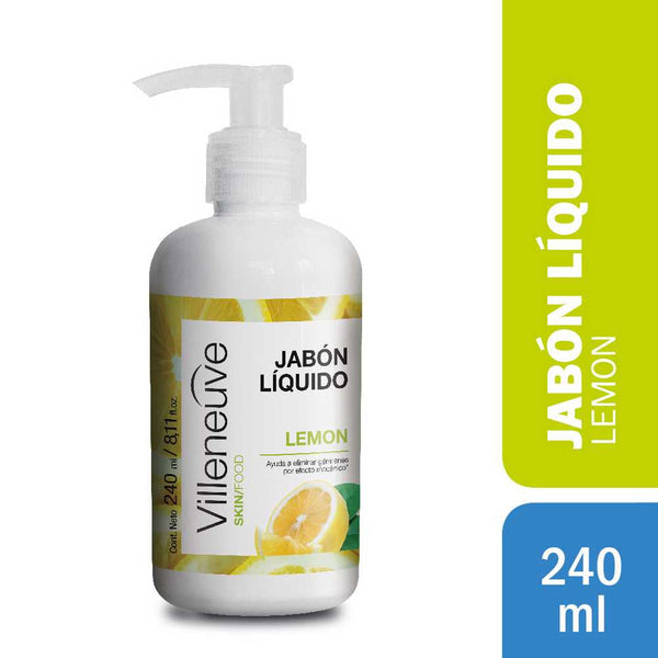 Villeneuve Lemon Liquid Soap (240Ml/8.11Fl Oz) - 100% Natural, Vegan & Cruelty-Free Soap with No Harsh Chemicals